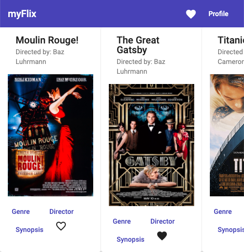 MyFlix Angular Client screenshot