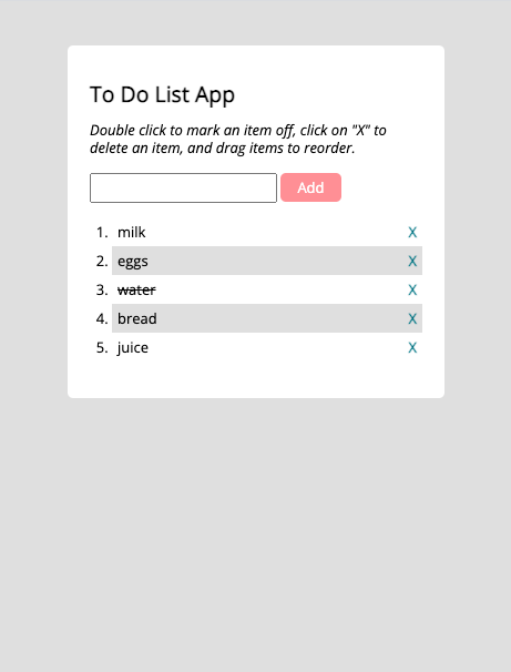 To Do List App screenshot